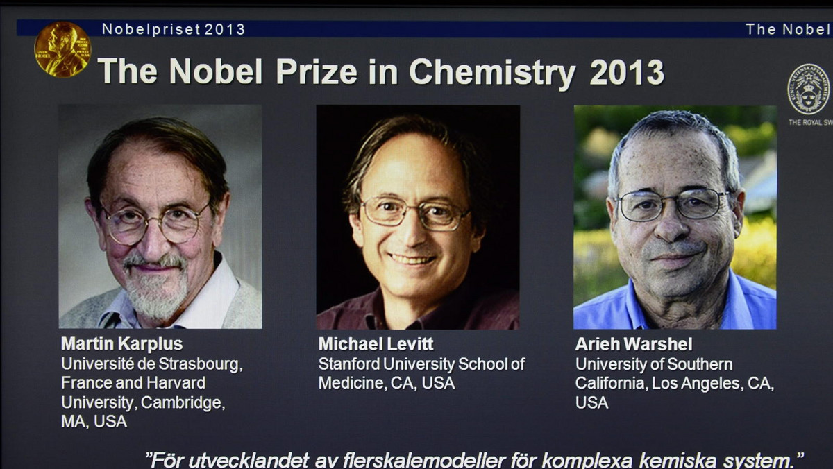 Nagrodę Nobla w dziedzinie chemii otrzymają w 2013 roku: Martin Karplus, Michael Levitt i Arieh Warshel za "opracowanie modeli złożonych systemów chemicznych" - ogłosił w środę w Sztokholmie Komitet Noblowski.