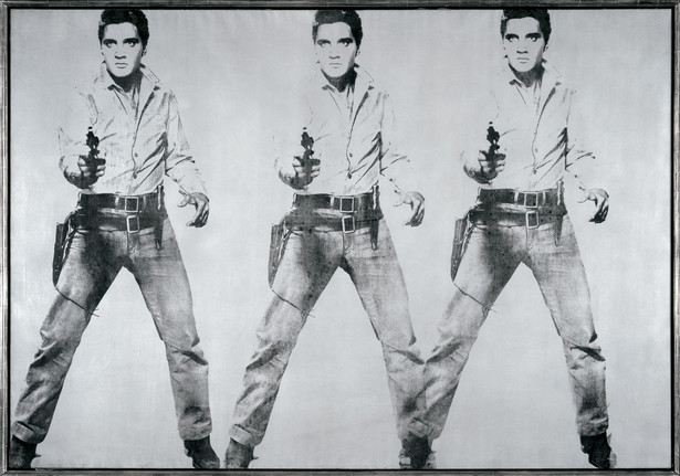 `Potrójny Elvis'' z 1963 roku Andy'ego Warhola. Źródło: Gagosian Gallery via Bloomberg.