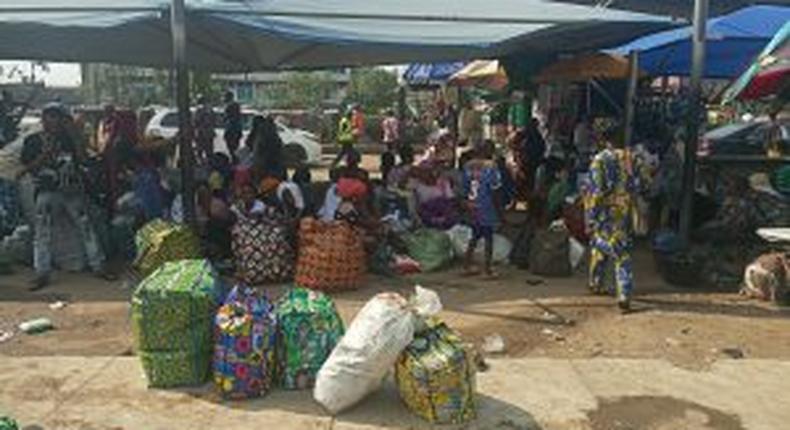 A picture of some passengers at Ilorin Garage in Lagos on Thursday. [NAN]