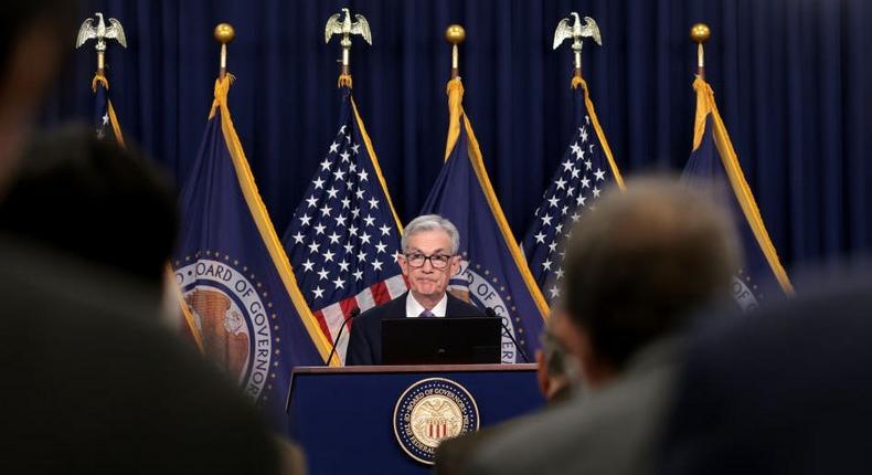 U.S. Federal Reserve Board Chairman Jerome Powell speaks at a news conference at the headquarters of the Federal Reserve on December 13, 2023 in Washington, DC. The Federal Reserve announced today that interest rates will remain unchanged.Win McNamee/Getty Images