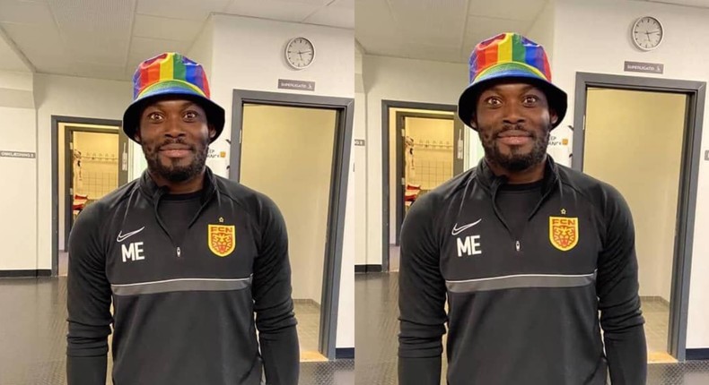 Photo of Michael Essien wearing hat with LGBT colours causes stir