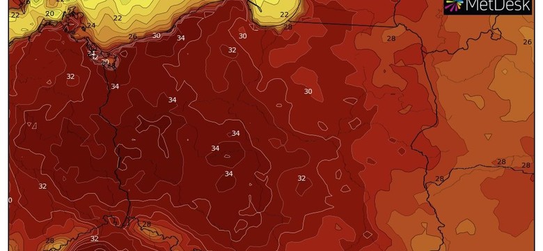 Fala upałów sunie do Polski. Rozleje się na prawie cały kraj