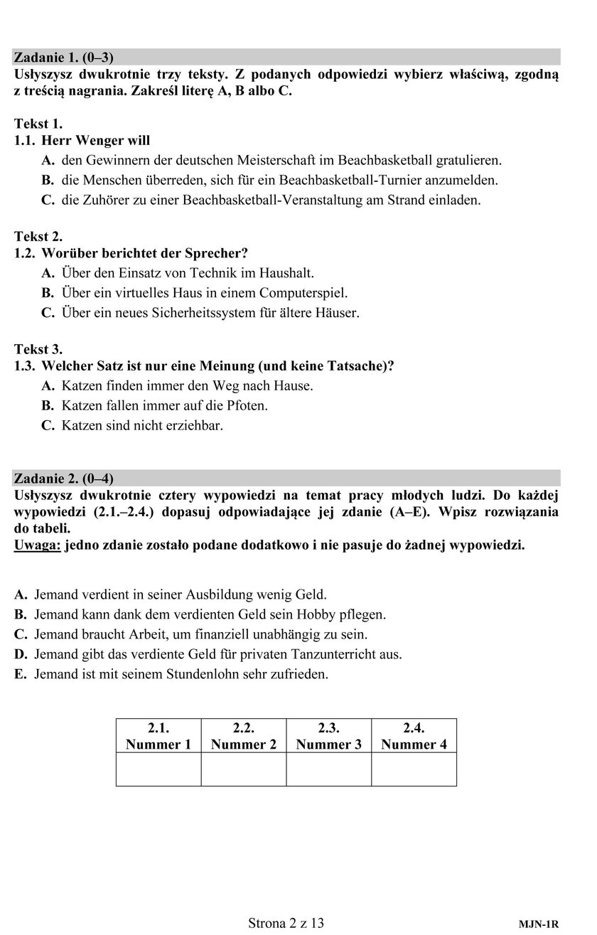 Matura 2017 język niemiecki poziom rozszerzony. Arkusze maturalne CKE - pytania i odpowiedzi