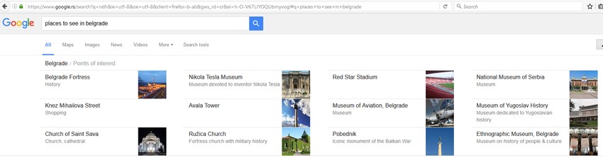 Google predlog za turiste