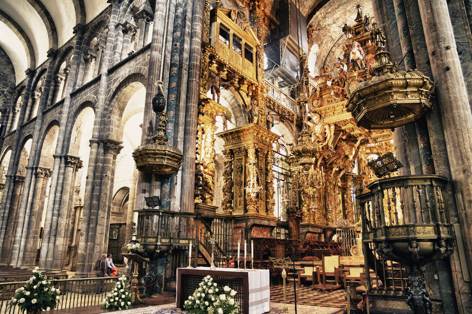 Wnętrze Katedry w Santiago de Compostela