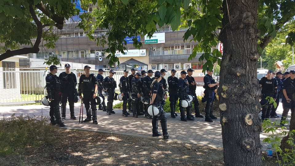 Protest górników przed siedzibą PiS