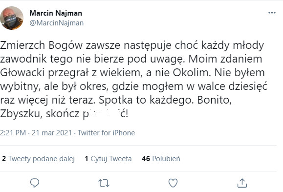 Marcin Najman komentuje słowa Zbigniewa Bońka