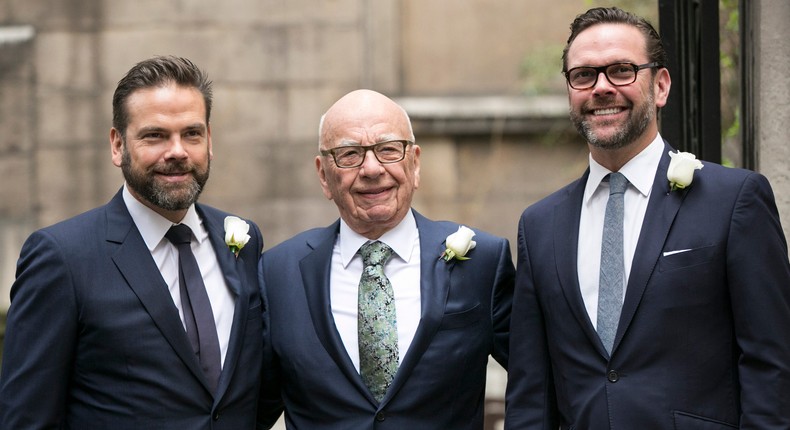 Lachlan (left) and James Murdoch are on opposite sides of a succession battle in a Nevada court over the future of their father Rupert Murdoch's empire.John Phillips/Getty Images