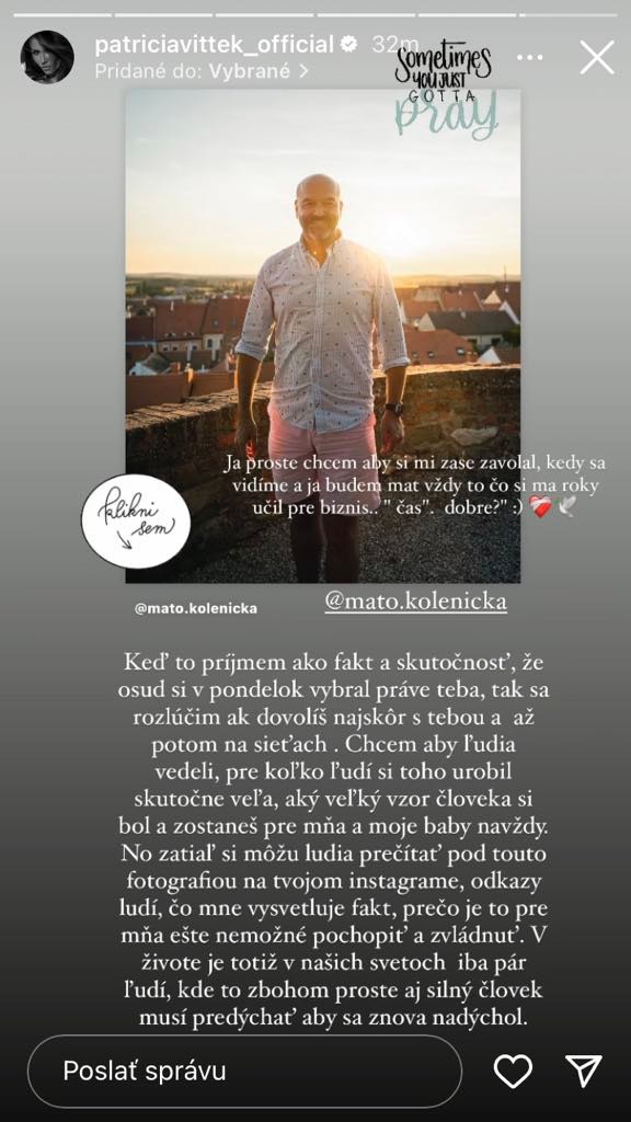 Patríciu zasiahla smrť blízkeho človeka.