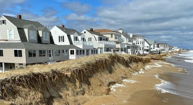 Salisbury Beach, MA sustained significant coastal erosion after a storm swelled tides to 13.5 feet on March 10, destroying a human-made dune funded by residents.MyCoast
