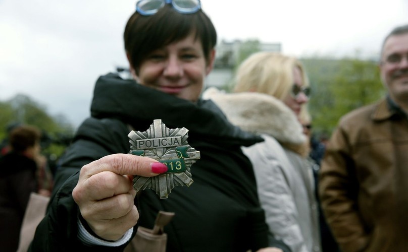 Demonstracja Federacji Stowarzyszeń Słub Mundurowych