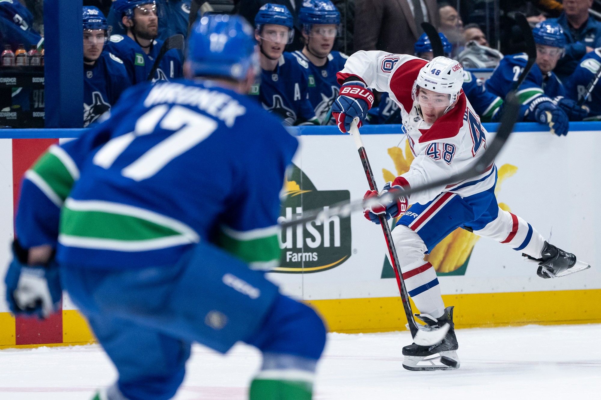 Zápas NHL: Vancouver Canucks - Montreal Canadiens. 