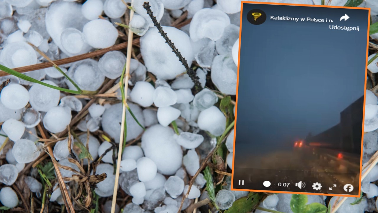 Potężne gradobicie na autostradzie. Lodowe kule uszkadzały samochody [NAGRANIE]