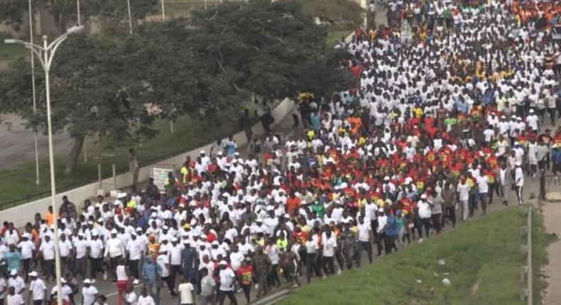 Ghanaians walk on National Fitness Day