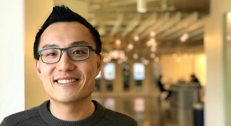 DoorDash CEO Tony Xu at his company's San Francisco headquarters on March 11, 2020.