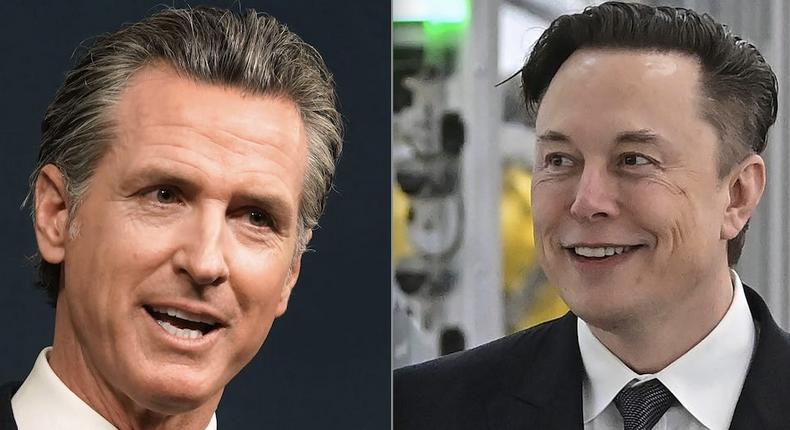 Governor Gavin Newsom and Elon Musk