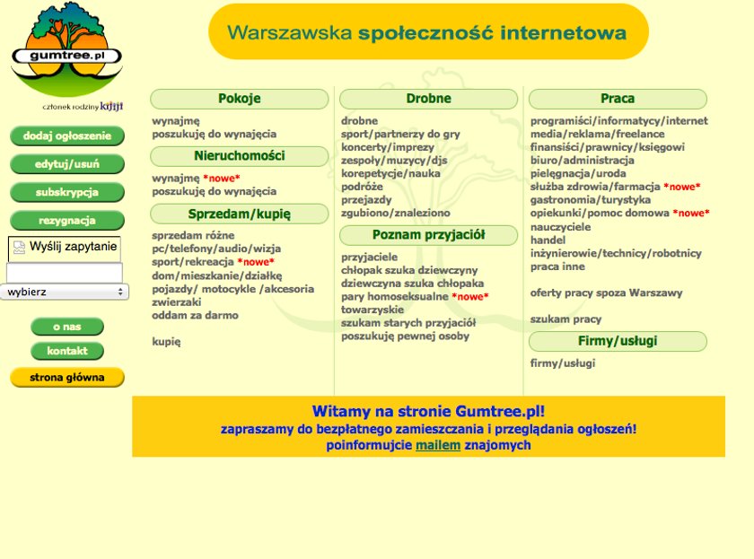 Gumtree.pl w 2005 r.