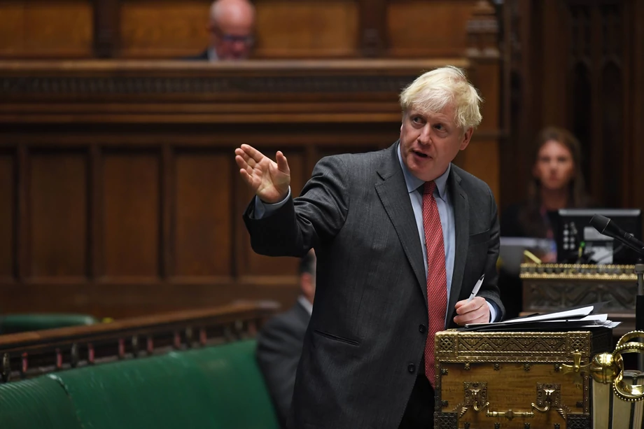 Premier Wielkiej Brytanii Boris Johnson ogłasza w Izbie Gmin nowe restrykcje