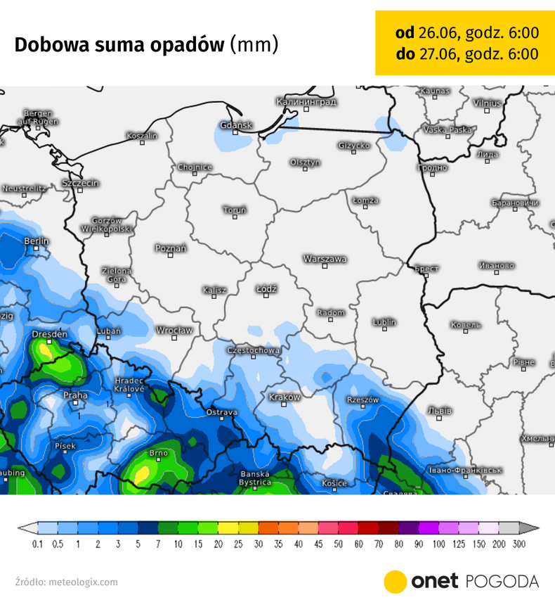 Lokalnie na krańcach południowych i południowo-zachodnich zacznie padać i grzmieć