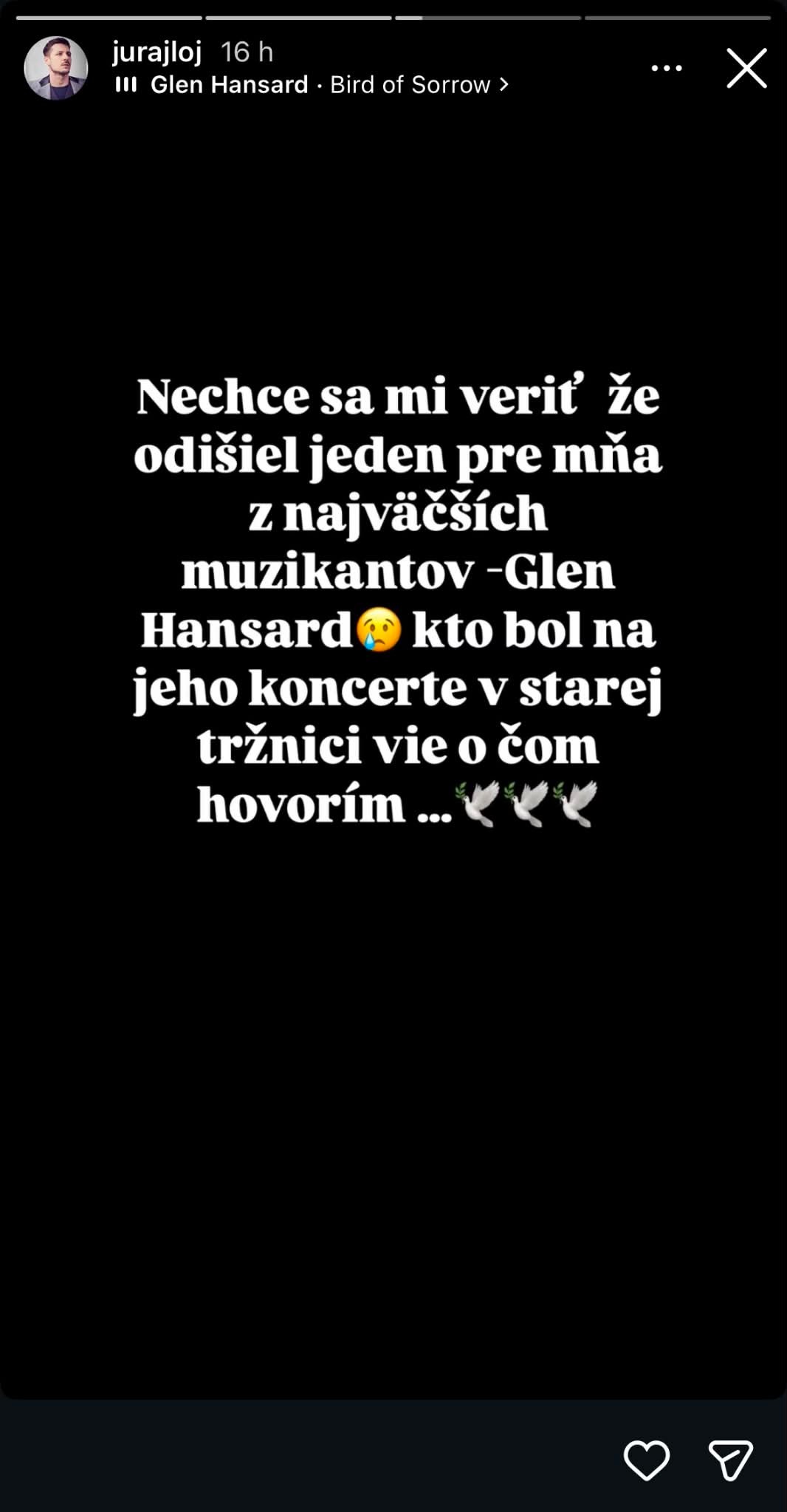 Loja zarmútila tragická smrť Glena Hansarda. 