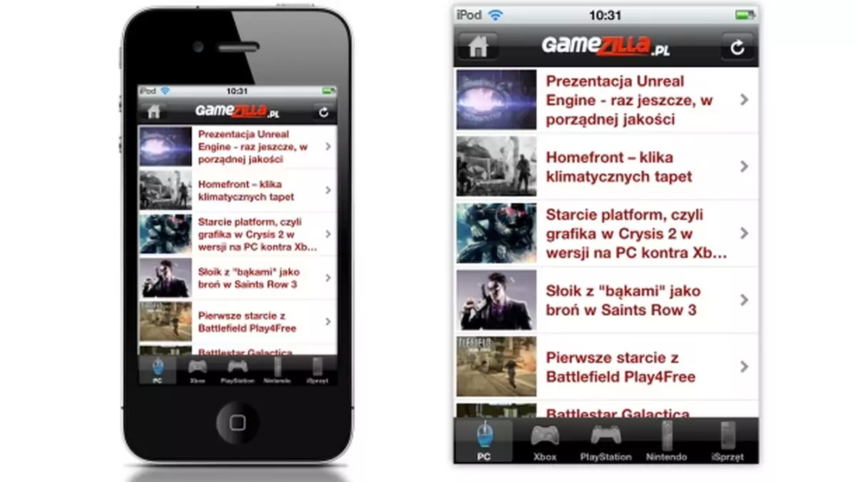 Gamezilla do dotykania - czyli mamy swoją aplikację na iPody i iPhone'y