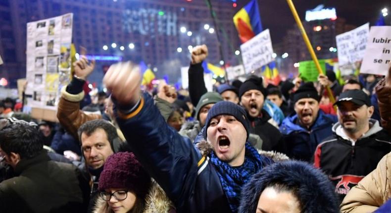 Protesters have taken to the streets in Romania for six straight nights over the government's contentious corruption legislation