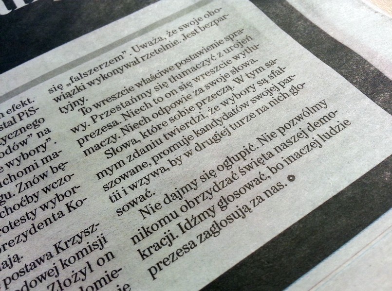 "Gazeta Wyborcza" złamała w sobotnim wydaniu ciszę wyborczą?