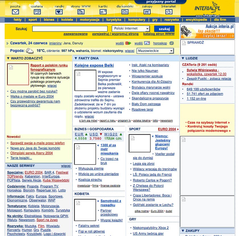 Interia.pl w 2004 r.