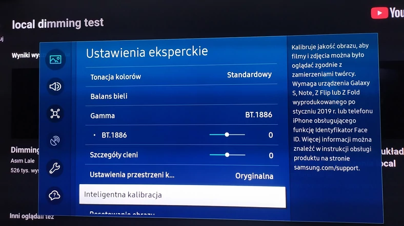 Samsung QN95B - kalibracja za pomocą telefonu