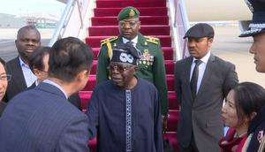 President Bola Tinubu being welcomed by officials of the Chinese government in Beijing, China, on Sunday [NAN]