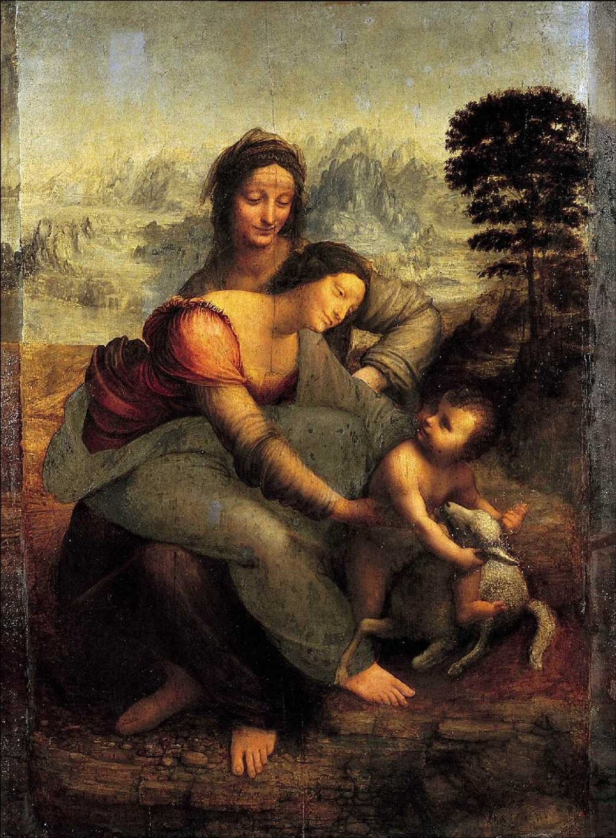 Leonardo da Vinci "Św. Anna Samotrzecia", obraz znajduje się w zbiorach Muzeum Luwru. Foto: arch.