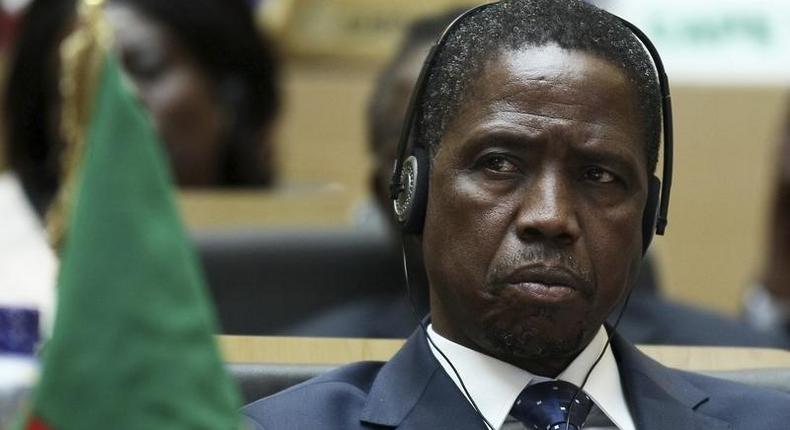 The new Zambian head of state President Edgar Lungu attends the opening ceremony of the 24th Ordinary session of the Assembly of Heads of State and Government of the African Union (AU) at the African Union headquarters in Ethiopia's capital Addis Ababa, January 30, 2015. REUTERS/Tiksa Negeri