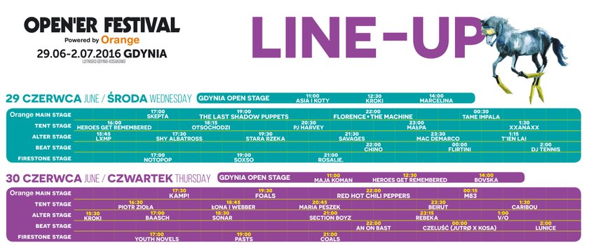 Open'er 2016: line-up, artyści, praktyczne informacje