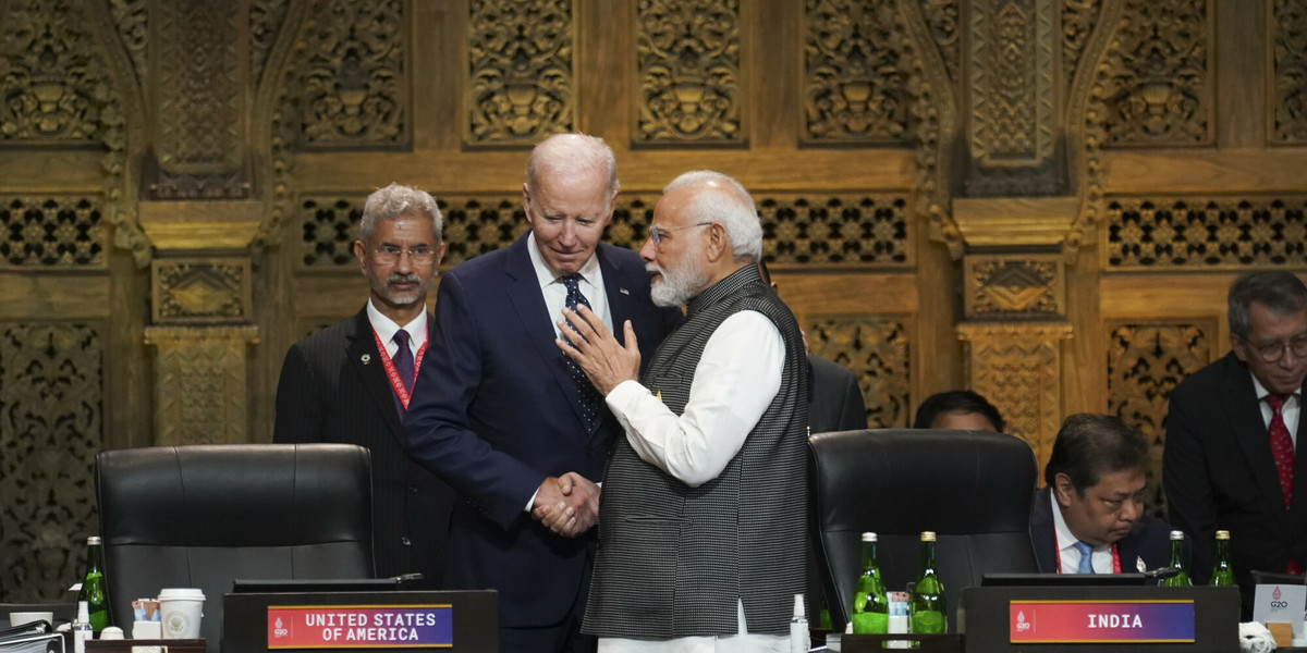Prezydent USA Joe Biden i premier Indii Narendra Modi.