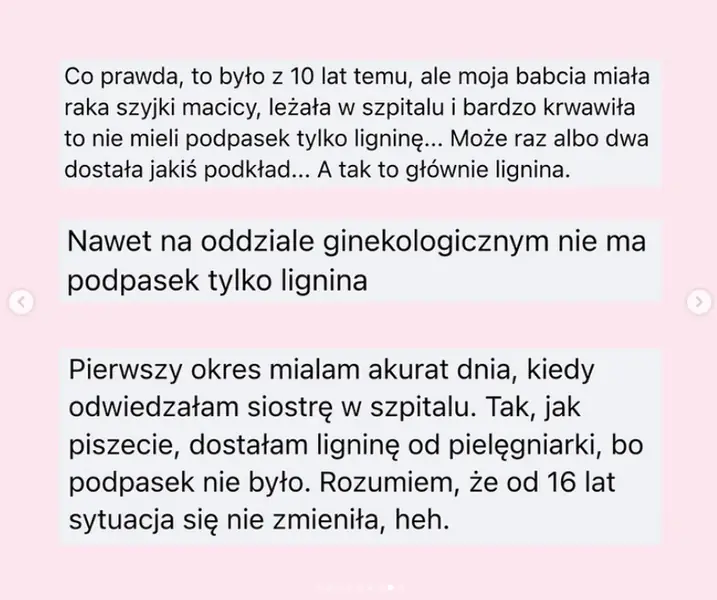 Polki powiadają o tym, jak to jest menstruować w naszych szpitalach / Instagram @rozowaskrzyneczka