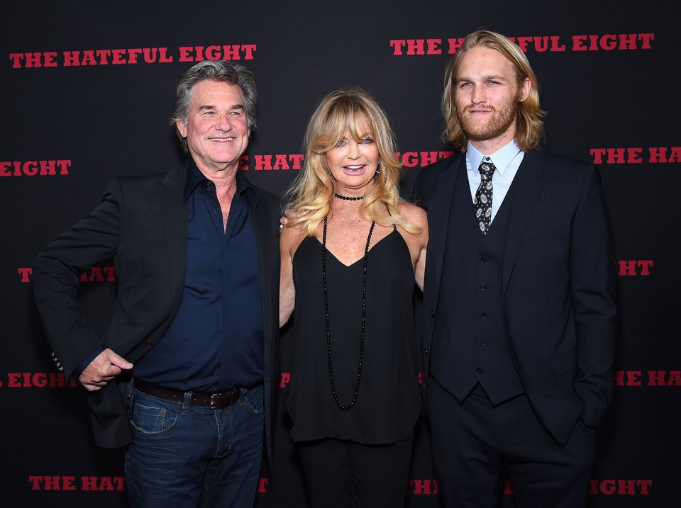 Kurt Russel, Wyatt Russel i Goldie Hawn w 2015 roku