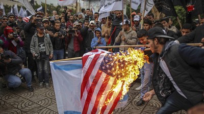 Anti US Protests in Gaza