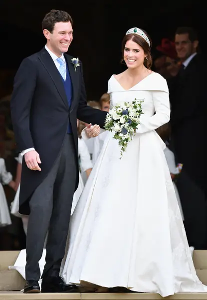 Suknia ślubna księżniczki Eugenii Fot. Pool/Max Mumby/Getty Images