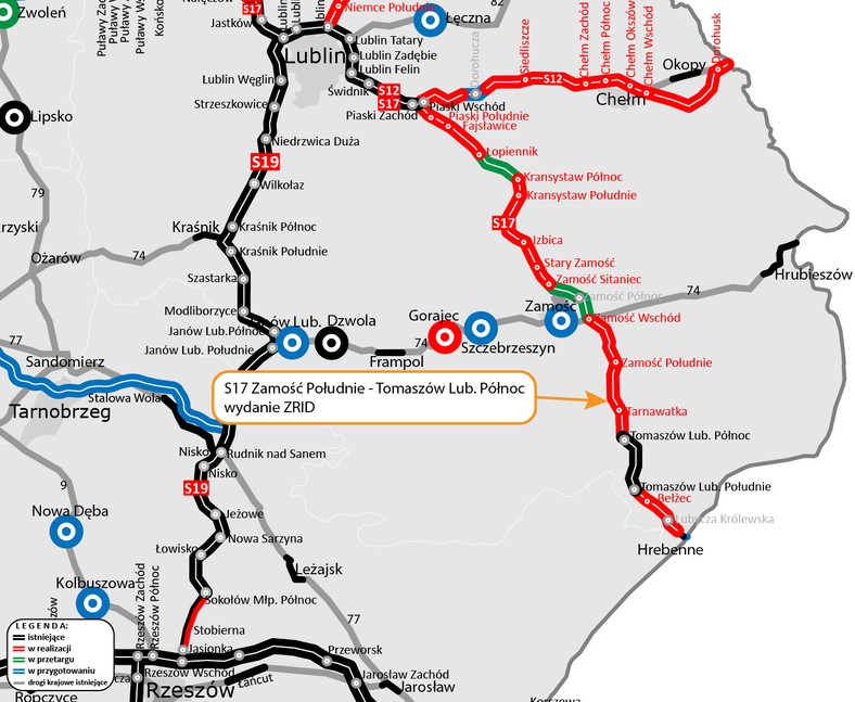 S17 na Ukrainę odcinek od Zamościa do Tomaszowa Lubelskiego