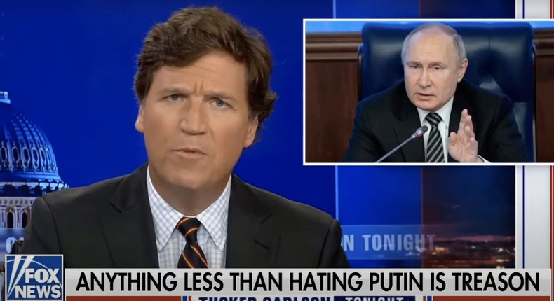 Tucker Carlson on his February 22, 2022, Fox News show.