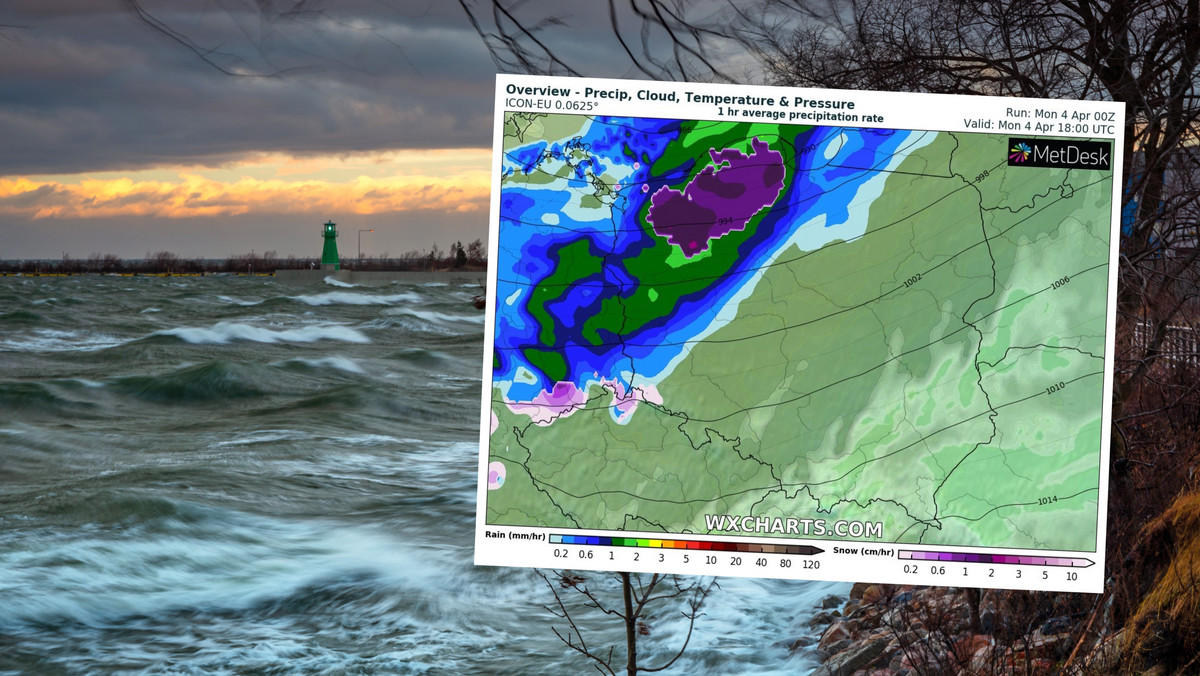 Pogoda na poniedziałek, 4 kwietnia. Będzie mocno wiało. IMGW ostrzega