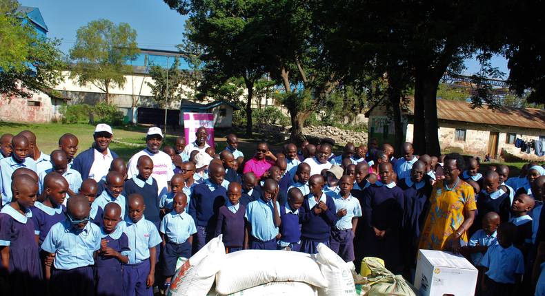 Joy at Kibos school for the blind as Jambojet donate foodstuff and school equipment