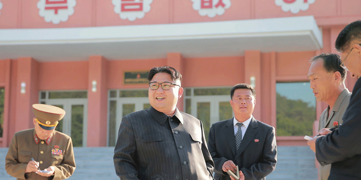 North Korean leader Kim Jong Un visiting the remodeled Mangyongdae children's camp in this undated photo released by the Korean Central News Agency.