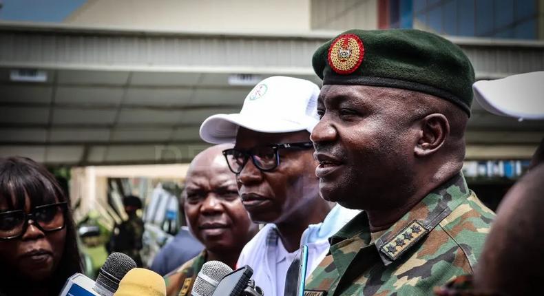 CDS Musa alleged that community leaders were playing ignorant of the attack. [DHQ/Facebook]