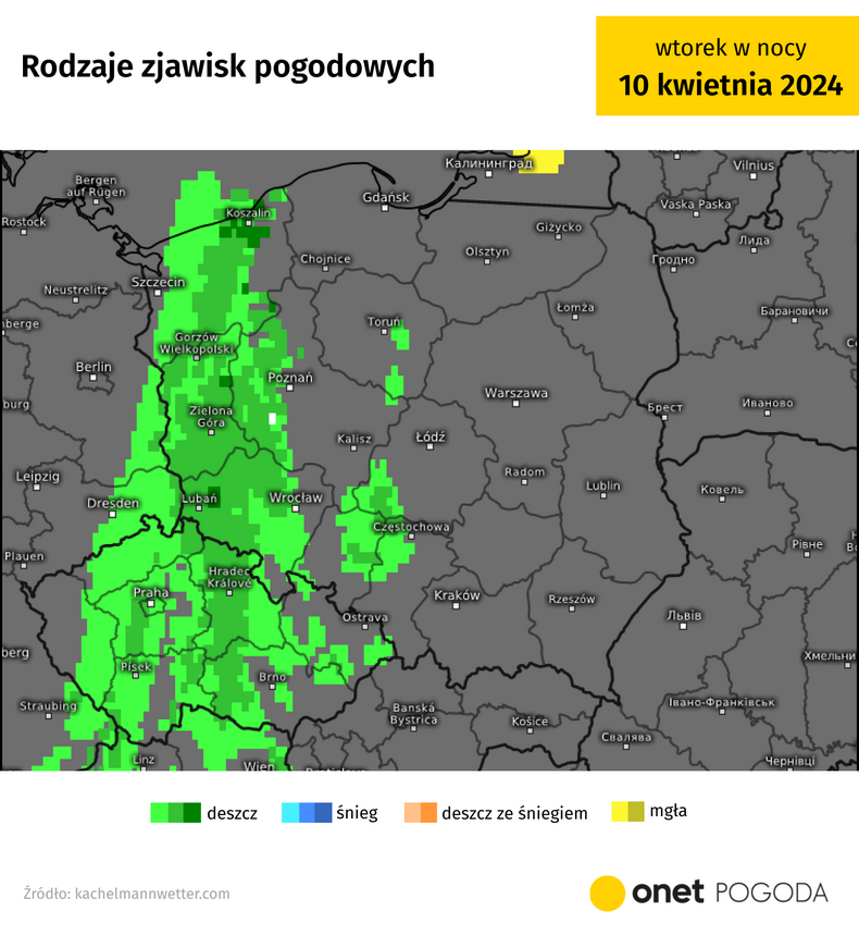 Nad zachodnią Polskę nasunie się deszczowy front