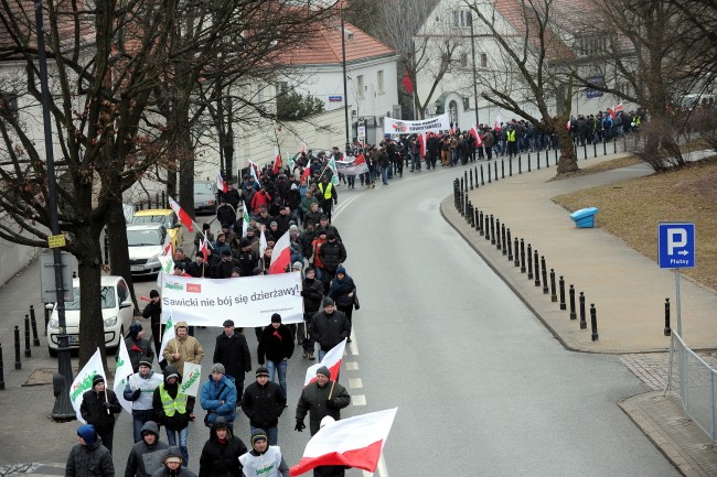 Rolniczy protest w Warszawie