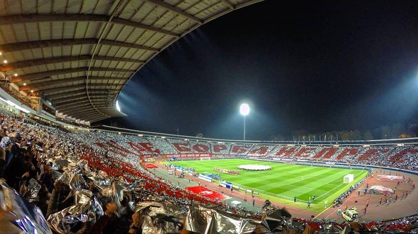 Koreografija navijača Crvene Zvezde na utakmici protiv Liverpula 6. novembra 2018. | Foto: Dejan Vujić