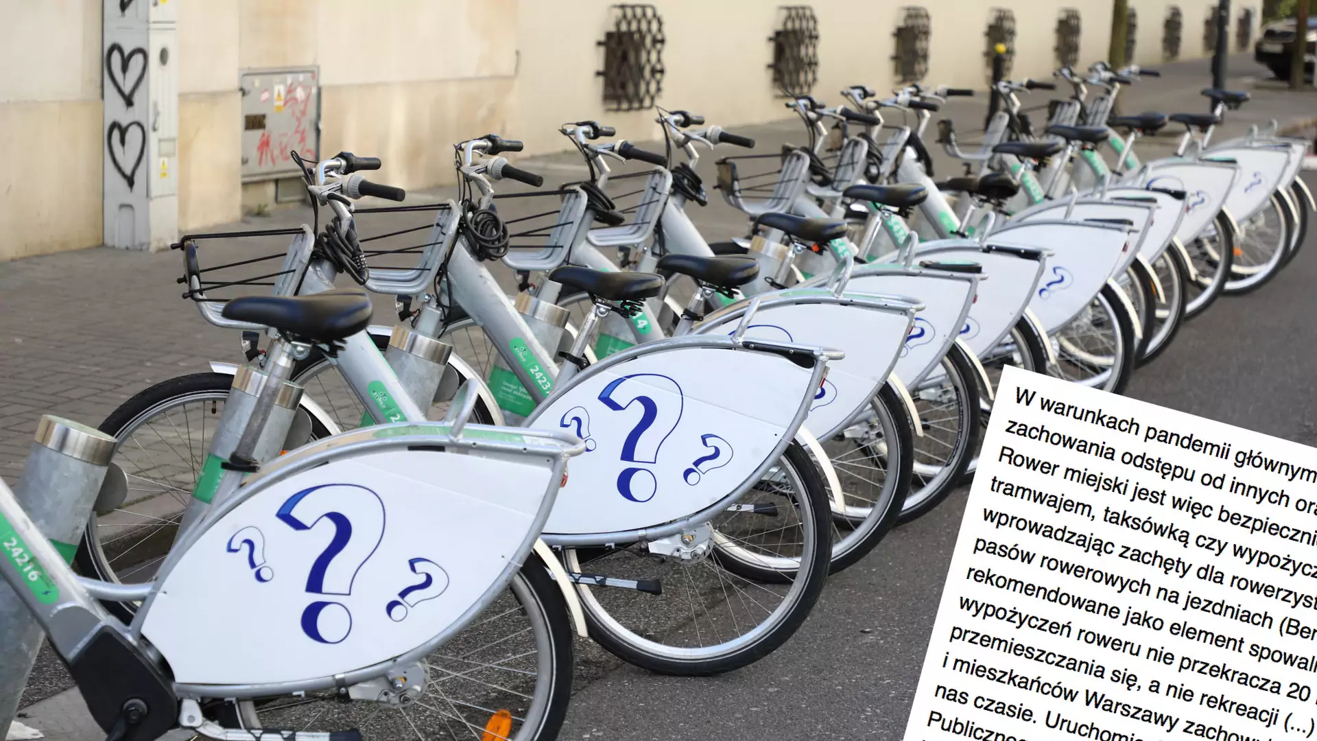 Prezydent stolicy do premiera: rower miejski jest bezpieczną alternatywą