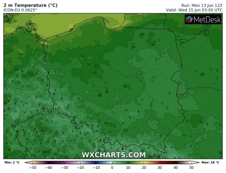 W środę nad ranem lokalnie odnotujemy tylko ok. 6 st. C!