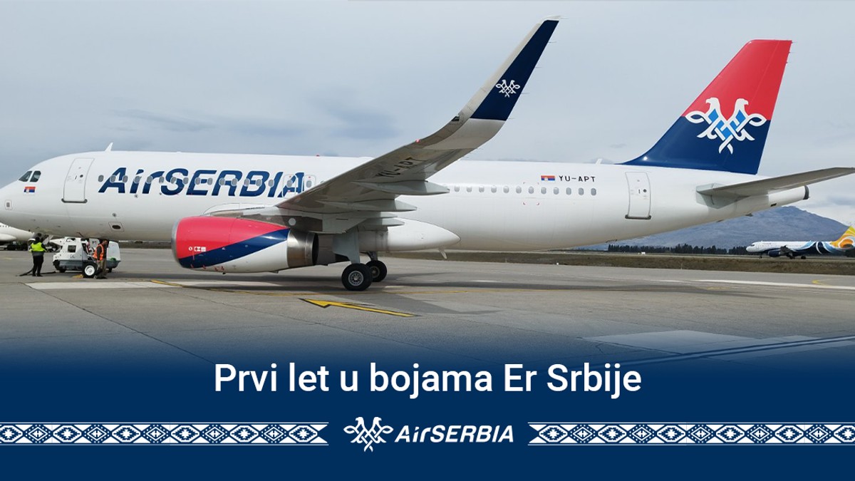 Novi erbas A320 Er Srbije YU APT obavio prvi let u bojama nacionalne avio-kompanije